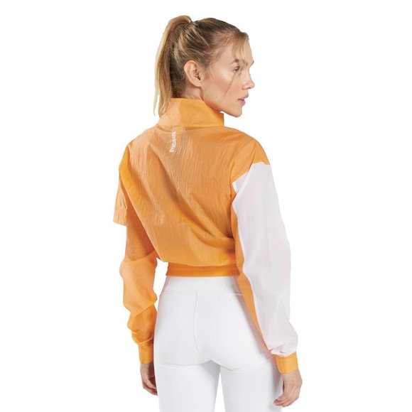 GYMSHARK Women's Pulse Woven Full Zip Jacket SIZE MEDIUM Apricot Orange NWOT - Picture 5 of 5